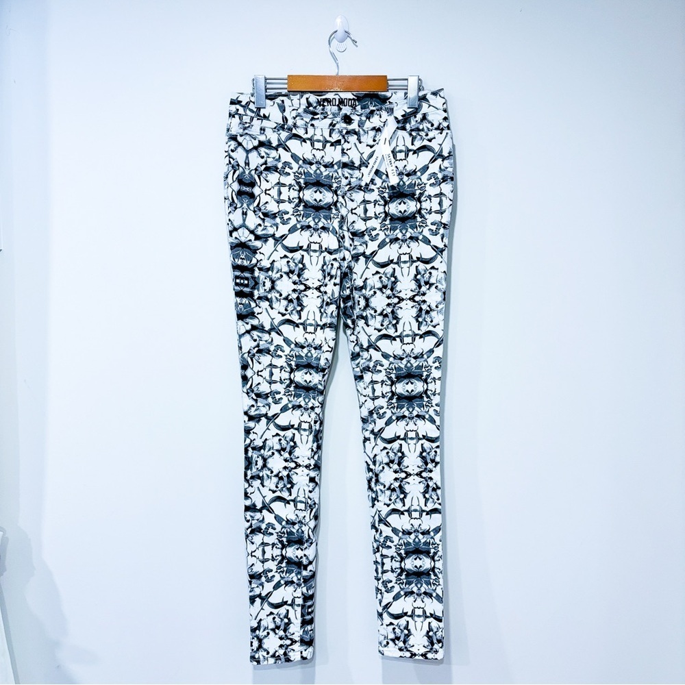 VERO MODA White‎ & black floral skinny jeans